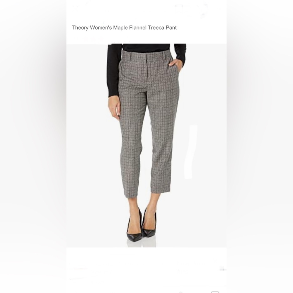 Theory size 2 flannel multi women’s casual pants retails 295